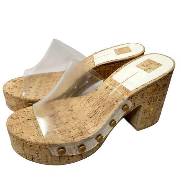 Dolce Vita Sandals Womens Size 11 Crystal Vinyl Slip On Platform New - Picture 1 of 10